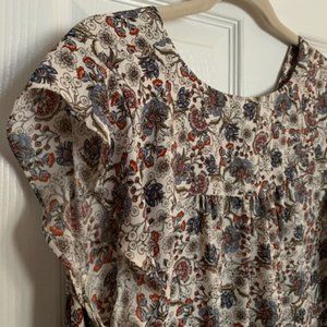 LOFT white paisley Top size L